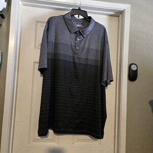 Hogan Charcoal and Black Striped Polo Shirt
